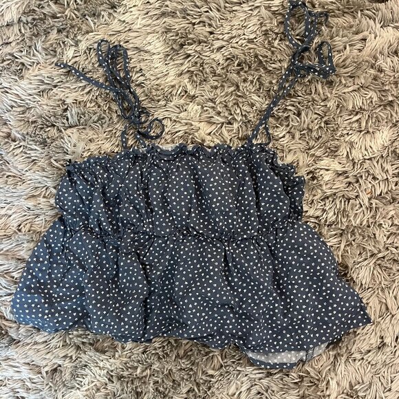 Pacsun (LA Hearts) Blue Top with Tie Straps - Picture 2 of 2